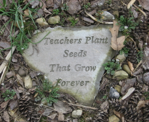 the stepping stone in Julie's memorial garden